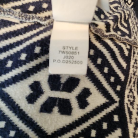 Lucky Brand Open Front Waterfall Sweater Blue/Beige - Picture 6 of 11